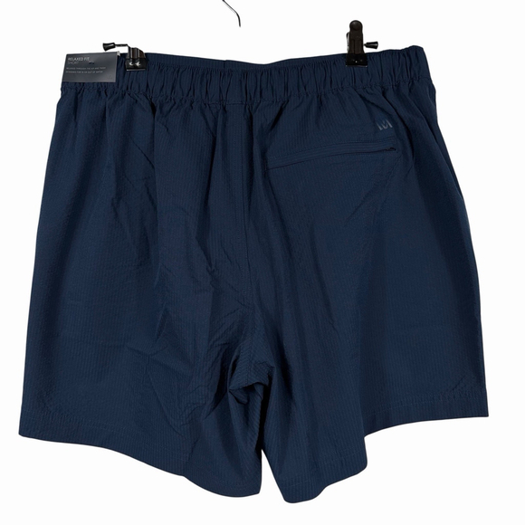 VRST Men’s 6” Resort Short Navy Blue Seersucker Relaxed Wrinkle Resistant Size M - Picture 3 of 9